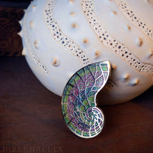 Load image into Gallery viewer, Rainbow Sacred Spiral Pin | Hibernacula