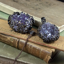 Load image into Gallery viewer, Amethyst Nest -- Amethyst Geode in Bronze or Silver | Hibernacula