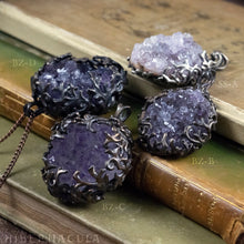 Load image into Gallery viewer, Amethyst Nest -- Amethyst Geode in Bronze or Silver | Hibernacula