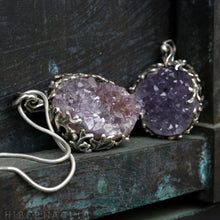 Load image into Gallery viewer, Amethyst Nest -- Amethyst Geode in Bronze or Silver | Hibernacula