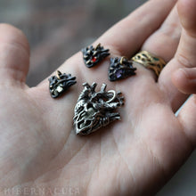 Загрузить изображение в средство просмотра галереи, Micro-Miniature Anatomical Heart -- Zirconia Charm in Bronze or Silver | Hibernacula