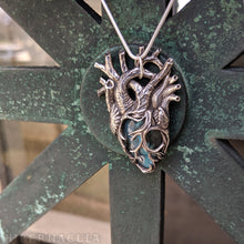 Загрузить изображение в средство просмотра галереи, The Bluefire Mystic Heart - Rainbow-Gold Labradorite in Silver | Hibernacula