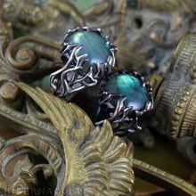 Load image into Gallery viewer, Enchanted Forest -- Labradorite Wrap Ring in Bronze or Silver | Hibernacula