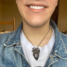 Load image into Gallery viewer, The Raven Heart -- Anatomical Pendant in Bronze | Hibernacula