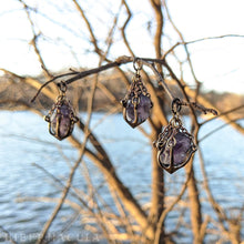 Load image into Gallery viewer, Amethyst Cradle Amulet -- Pendant In Bronze | Hibernacula