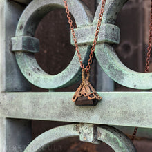 Load image into Gallery viewer, Tourmaline Triangle -- Black Crystal & Filigree Pendant | Hibernacula