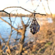 Load image into Gallery viewer, Amethyst Cradle Amulet -- Pendant In Bronze | Hibernacula