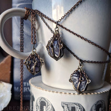 Load image into Gallery viewer, Amethyst Cradle Amulet -- Pendant In Bronze | Hibernacula