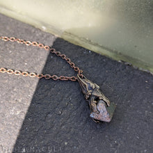 Load image into Gallery viewer, Magnetite Pendulum -- Raw Magnetite Crystal in Bronze or Silver | Hibernacula