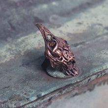 Загрузить изображение в средство просмотра галереи, Firebird -- Bird Skull Ring in Bronze or Silver | Hibernacula
