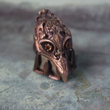 Загрузить изображение в средство просмотра галереи, Firebird -- Bird Skull Ring in Bronze or Silver | Hibernacula