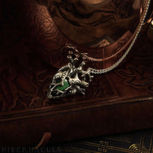 Load image into Gallery viewer, Traveling Heart -- Malachite Miniature Anatomical Pendant | Hibernacula