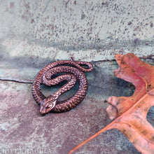 Load image into Gallery viewer, The Serpent&#39;s Circle -- Pendant in Sterling Silver or Bronze | Hibernacula
