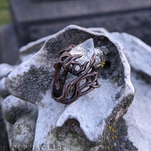 Load image into Gallery viewer, Apophyllite Pyramid -- Adjustable Spiral Ring in Bronze or Silver | Hibernacula
