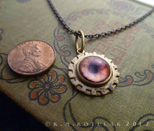 Загрузить изображение в средство просмотра галереи, Steampunk Emblem -- Red / Beast -- Brass Gear Pendant | Hibernacula