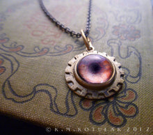 Загрузить изображение в средство просмотра галереи, Steampunk Emblem -- Red / Beast -- Brass Gear Pendant | Hibernacula