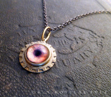 Загрузить изображение в средство просмотра галереи, Steampunk Emblem -- Red / Beast -- Brass Gear Pendant | Hibernacula