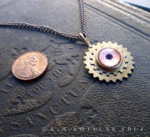 Загрузить изображение в средство просмотра галереи, Steampunk Emblem -- Orange / Lion -- Brass Gear Pendant | Hibernacula
