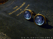Load image into Gallery viewer, Eternity Pentagram -- Brass Cufflinks | Hibernacula