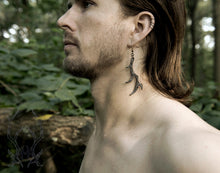 Load image into Gallery viewer, Horned God Antler Earrings -- In Bronze or Silver | Hibernacula