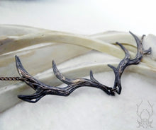 Load image into Gallery viewer, Prince of the Forest -- Antler Necklace in Bronze or Silver | Hibernacula