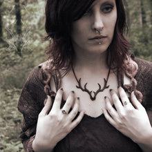 Load image into Gallery viewer, Prince of the Forest -- Antler Necklace in Bronze or Silver | Hibernacula