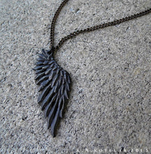 Загрузить изображение в средство просмотра галереи, Fallen Angel Wing -- Pendant in Bronze or Silver | Hibernacula