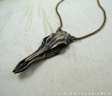 Load image into Gallery viewer, Deer Skull -- Necklace / Pendant In Bronze or Silver | Hibernacula