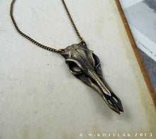 Load image into Gallery viewer, Deer Skull -- Necklace / Pendant In Bronze or Silver | Hibernacula