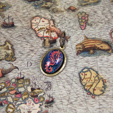 Load image into Gallery viewer, Clockwork Seahorse -- Brass Pendant with Original Artwork | Hibernacula