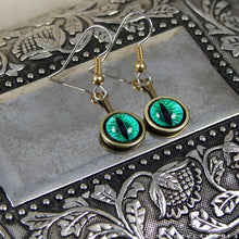 Load image into Gallery viewer, Serpent Eyes -- Numina Iris Earrings in Red & Green | Hibernacula
