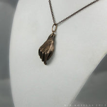 Load image into Gallery viewer, Reach & Grasp -- Hand Pendants in Bronze or Silver | Hibernacula