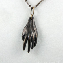 Load image into Gallery viewer, Reach & Grasp -- Hand Pendants in Bronze or Silver | Hibernacula