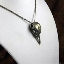 Load image into Gallery viewer, Corvid Skull  -- Pendant in Bronze or Silver | Hibernacula