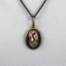 Load image into Gallery viewer, The Black Swan -- Brass Pendant with Original Artwork | Hibernacula