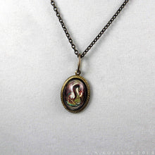 Load image into Gallery viewer, The Black Swan -- Brass Pendant with Original Artwork | Hibernacula