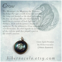 Load image into Gallery viewer, Crow / Raven Spirit -- Brass Animal Totem Pendant | Hibernacula