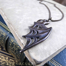 Load image into Gallery viewer, Nocturne Wing -- Dragon / Demon / Bat Wing Pendant in Bronze or Silver | Hibernacula