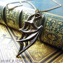 Load image into Gallery viewer, Nocturne Wing -- Dragon / Demon / Bat Wing Pendant in Bronze or Silver | Hibernacula