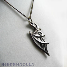 Load image into Gallery viewer, Nocturne Wing -- Dragon / Demon / Bat Wing Pendant in Bronze or Silver | Hibernacula