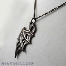 Load image into Gallery viewer, Nocturne Wing -- Dragon / Demon / Bat Wing Pendant in Bronze or Silver | Hibernacula