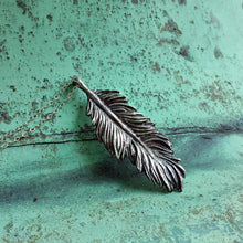 Загрузить изображение в средство просмотра галереи, Owl Feather -- Pendant in Bronze or Silver | Hibernacula