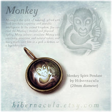 Load image into Gallery viewer, Monkey Spirit -- Brass Animal Totem Pendant | Hibernacula