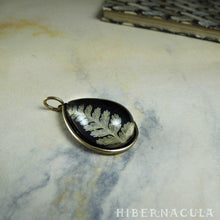 Load image into Gallery viewer, Fern Drop -- Preserved Fern Pendant in Brass | Hibernacula