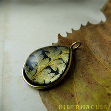 Load image into Gallery viewer, Fern Drop -- Preserved Fern Pendant in Brass | Hibernacula