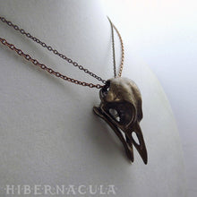 Load image into Gallery viewer, Nevermore -- Corvid / Crow / Raven Skull Pendant | Hibernacula