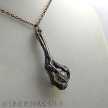 Load image into Gallery viewer, The Talon -- Bronze & Glass Clawed Pendant | Hibernacula