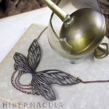 Load image into Gallery viewer, Gossamer -- Faery Wing Necklace in Bronze or Silver | Hibernacula