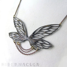 Load image into Gallery viewer, Gossamer -- Faery Wing Necklace in Bronze or Silver | Hibernacula
