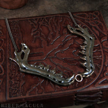 Load image into Gallery viewer, Predator Collar -- Jawbone Necklace in White Brass or Bronze | Hibernacula
